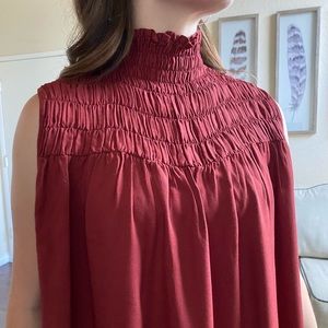 Frame - Burnt Henna High Neck Sleeveless Top